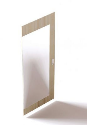 ФАСАД с зеркалом  для шкафа ШК1860 (комплект: лев/прав.)  ШПОН дуба белый