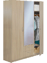 ЭКОНОМ Шкаф  3-х дверный  с зеркалом